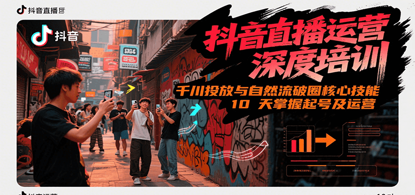 抖音直播运营深度培训，千川投放与自然流核心技能，10天掌握起号及运营(6-7月新课) - 搞薯条网-搞薯条网