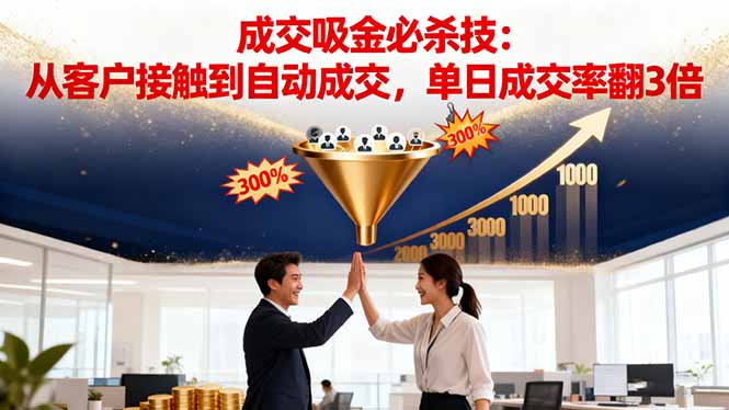 吸金成交营销必杀技：从客户接触到自动成交，单日成交率翻3倍-搞薯条网