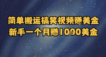 简单搬运搞笑视频挣美金，新手一个月入1k美金 - 搞薯条网-搞薯条网