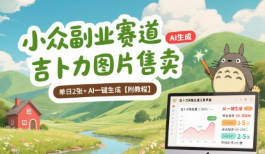 小众副业赛道 吉卜力图片售卖 单日2张+ AI一键生成【附教程】 - 搞薯条网-搞薯条网
